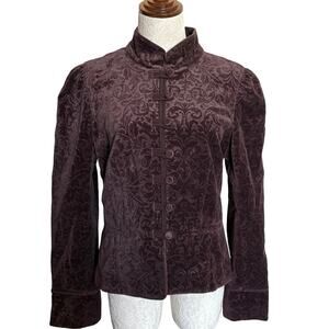 Velvet Burnout DarkAcademia Romance Victorian  12 Burgundy Mandarin Collar Goth